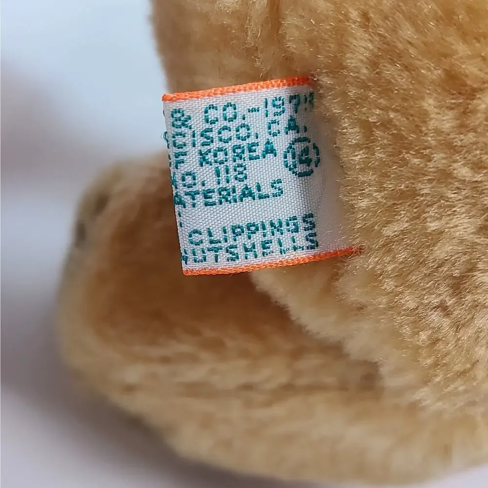 Vintage Dakin sitting Licorice Lion bean plush toy 1979 Korea 7 1/2